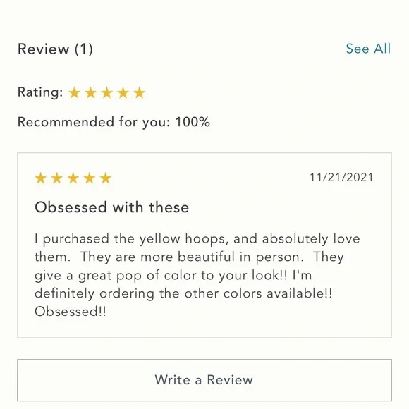 Anthropologie Glass Hoop Earrings in Yellow ! NWT Sold Out on Anthro!! 💖… - Picture 9 of 11